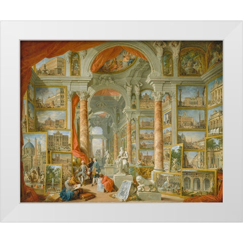 Modern Rome White Modern Wood Framed Art Print by Panini, Giovanni