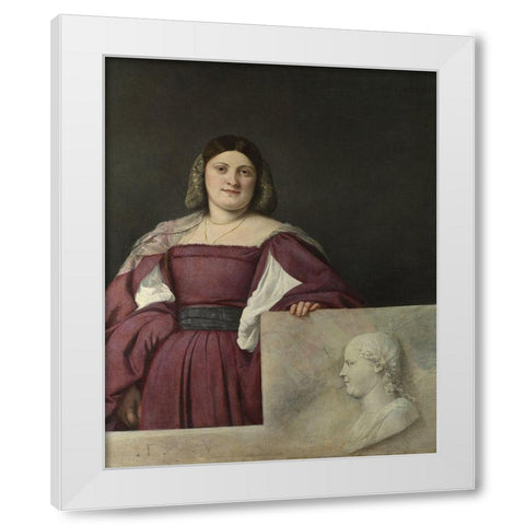 La Schiavona White Modern Wood Framed Art Print by Titian