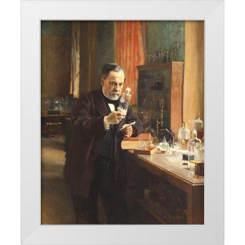 Louis Pasteur White Modern Wood Framed Art Print by Edelfelt, Albert