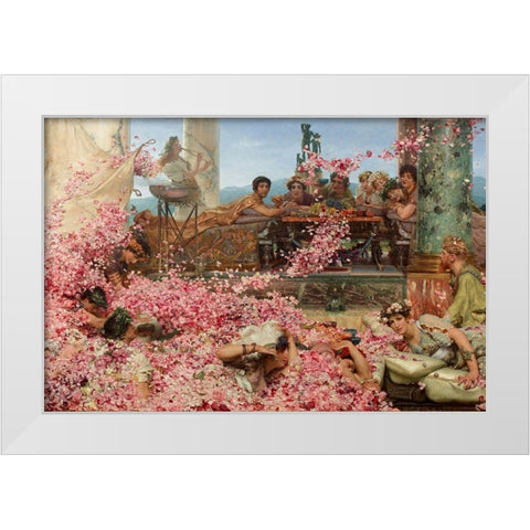 The Roses of Heliogabalus White Modern Wood Framed Art Print by Alma-Tadema, Sir Lawrence