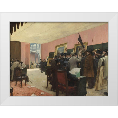 A Session of the Painting Jury White Modern Wood Framed Art Print by Gervex, Henri