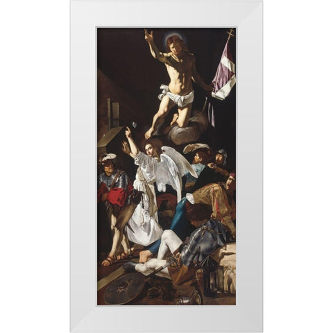 The Resurrection White Modern Wood Framed Art Print by CaravaggioÂ 