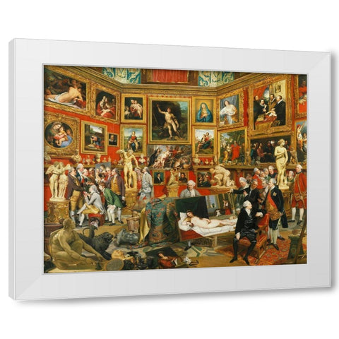 Tribuna of the Uffizi White Modern Wood Framed Art Print by Zoffany, Johan