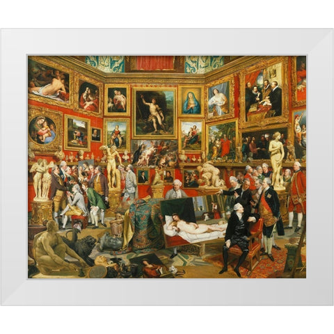 Tribuna of the Uffizi White Modern Wood Framed Art Print by Zoffany, Johan