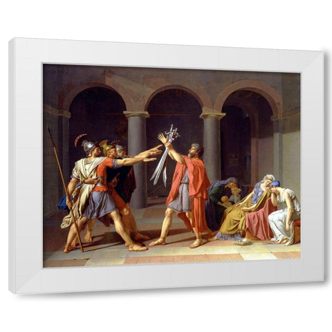 Oath of the Horatii White Modern Wood Framed Art Print by David, Jacques-Louis
