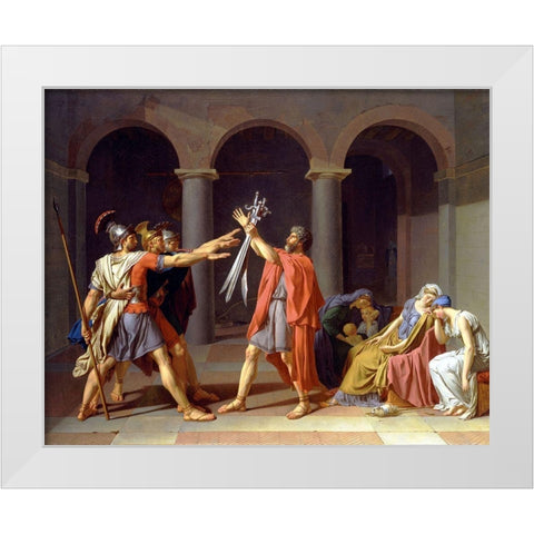Oath of the Horatii White Modern Wood Framed Art Print by David, Jacques-Louis