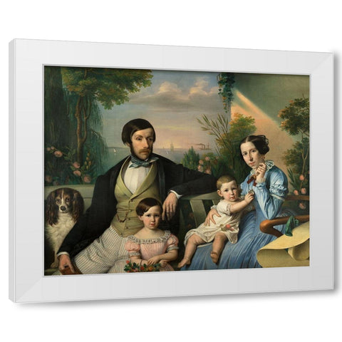 Pietro Stanislao Parisi with Family White Modern Wood Framed Art Print by Tominz, Giuseppe
