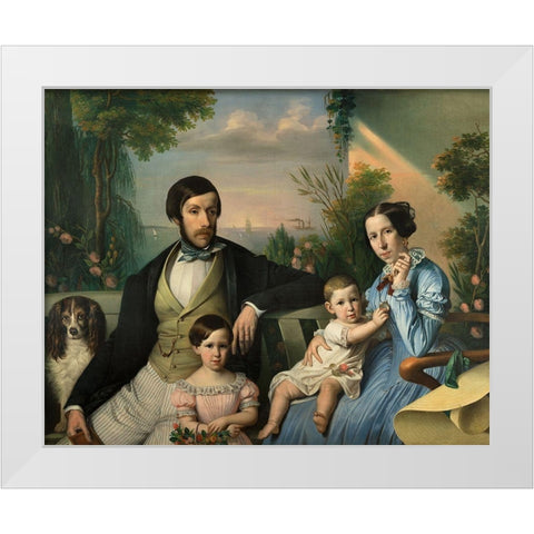 Pietro Stanislao Parisi with Family White Modern Wood Framed Art Print by Tominz, Giuseppe