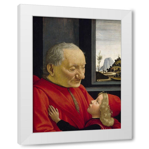 An Old Man and his Grandson White Modern Wood Framed Art Print by Ghirlandaio, Domenico