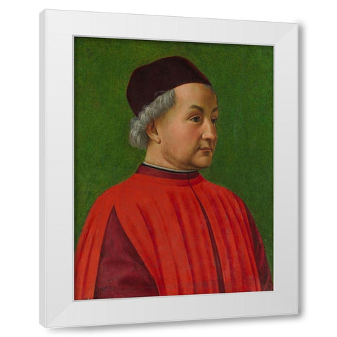 Portrait of a Man White Modern Wood Framed Art Print by Ghirlandaio, Domenico