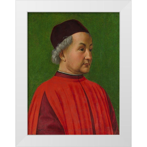 Portrait of a Man White Modern Wood Framed Art Print by Ghirlandaio, Domenico