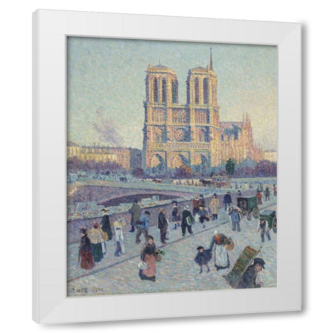 The Quai Saint-Michel and Notre-Dame White Modern Wood Framed Art Print by Luce, Maximilien