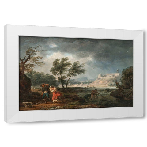 Four Times of the Day, Midday White Modern Wood Framed Art Print by Vernet, Claude Joseph