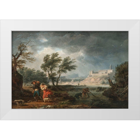 Four Times of the Day, Midday White Modern Wood Framed Art Print by Vernet, Claude Joseph