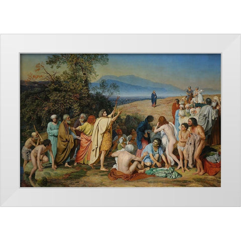 The Appearance of Christ Before the People White Modern Wood Framed Art Print by Ivanov, Alexander Andreyevich