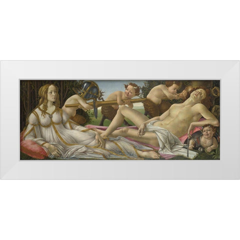 Venus and Mars White Modern Wood Framed Art Print by Botticelli, Sandro