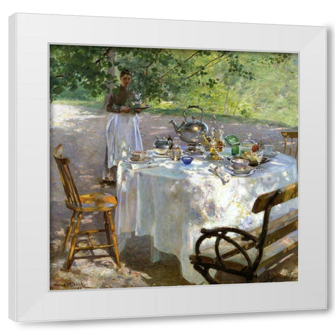 Breakfast Time White Modern Wood Framed Art Print by Hirsch-Pauli, Hanna