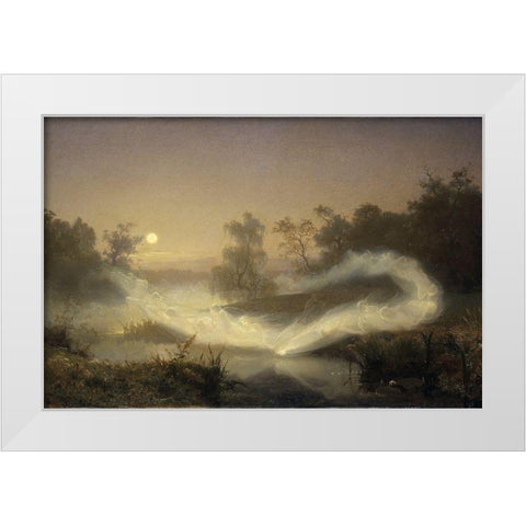 Dancing Fairies White Modern Wood Framed Art Print by Malmstrom, August