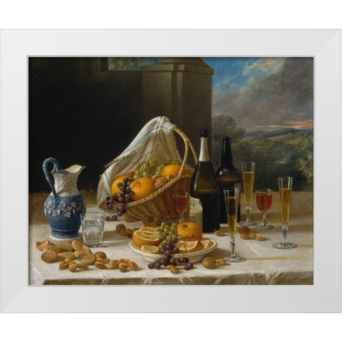Luncheon Still Life White Modern Wood Framed Art Print by Francis, John F