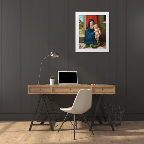 Haller Madonna White Modern Wood Framed Art Print by Durer, Albrecht