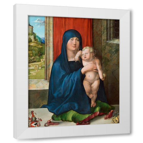 Haller Madonna White Modern Wood Framed Art Print by Durer, Albrecht