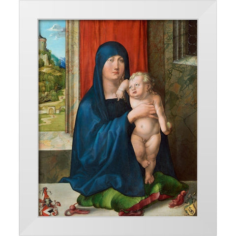 Haller Madonna White Modern Wood Framed Art Print by Durer, Albrecht