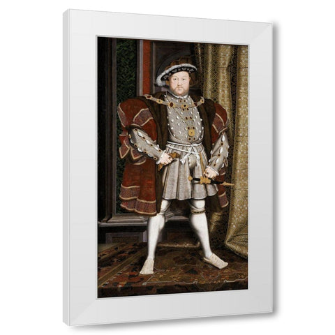 Portrait of Henry VIII White Modern Wood Framed Art Print by Unknown