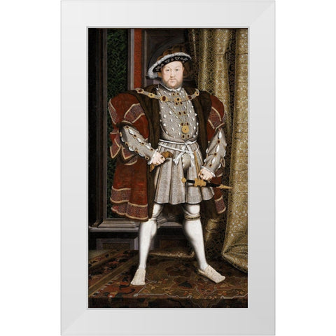 Portrait of Henry VIII White Modern Wood Framed Art Print by Unknown