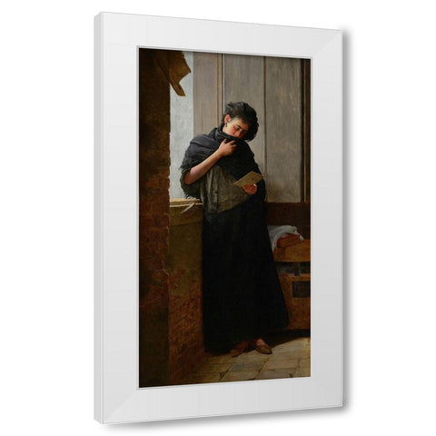 Longing at Saudade White Modern Wood Framed Art Print by de Almeida Junior, Jose Ferraz
