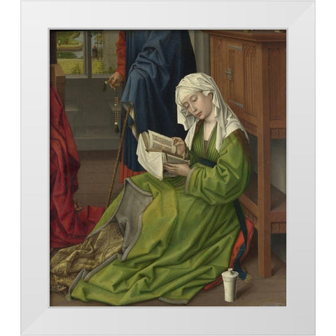 The Magdalen Reading White Modern Wood Framed Art Print by van der Weyden, Rogier