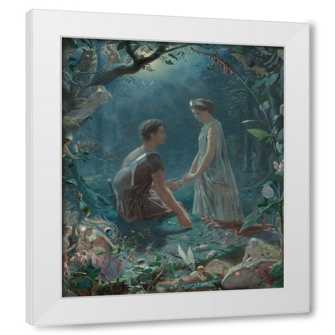 Hermia and Lysander White Modern Wood Framed Art Print by Simmons, John