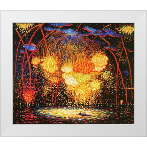 The Rocket White Modern Wood Framed Art Print by Manigault, Edward Middleton