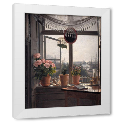View from the Artists Window White Modern Wood Framed Art Print by Rorbye, Martinus