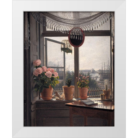 View from the Artists Window White Modern Wood Framed Art Print by Rorbye, Martinus