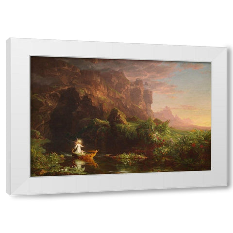 The Voyage of Life Childhood White Modern Wood Framed Art Print by Cole, Thomas