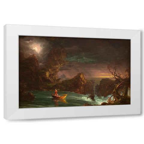 The Voyage of Life Manhood White Modern Wood Framed Art Print by Cole, Thomas