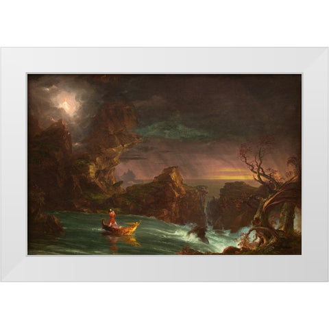 The Voyage of Life Manhood White Modern Wood Framed Art Print by Cole, Thomas
