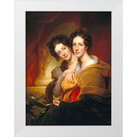 The Sisters Eleanor and Rosalba Peale White Modern Wood Framed Art Print by Peale, Rembrandt