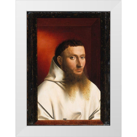 Portrait of a Carthusian White Modern Wood Framed Art Print by Christus, Petrus