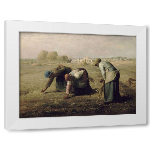 The Gleaners White Modern Wood Framed Art Print by Millet, Jean-Francois