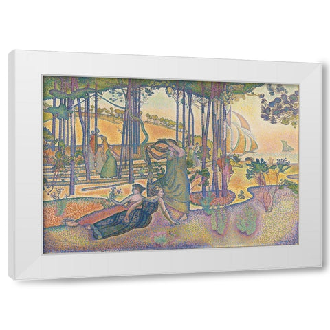 The Evening Air White Modern Wood Framed Art Print by Cross, Henri-Edmond