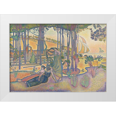 The Evening Air White Modern Wood Framed Art Print by Cross, Henri-Edmond