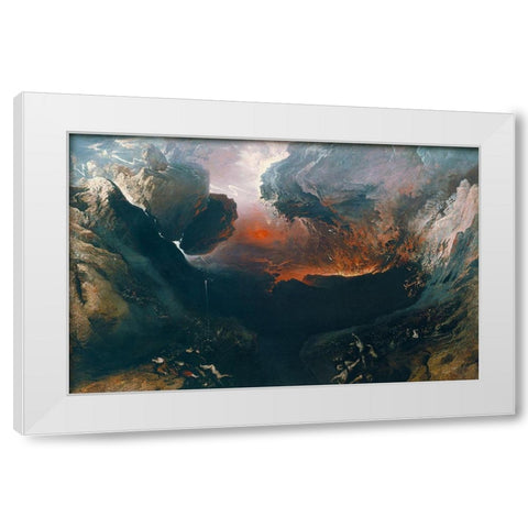 The Great Day of His Wrath White Modern Wood Framed Art Print by Martin, John