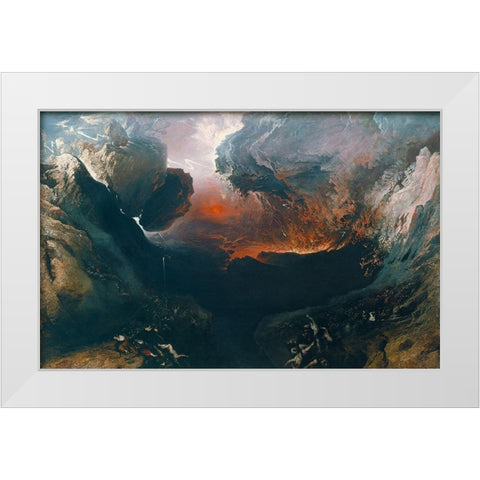 The Great Day of His Wrath White Modern Wood Framed Art Print by Martin, John