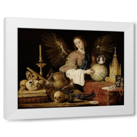 Allegory ofÂ Vanity White Modern Wood Framed Art Print by de Pereda, Antonio