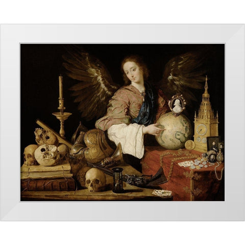 Allegory ofÂ Vanity White Modern Wood Framed Art Print by de Pereda, Antonio