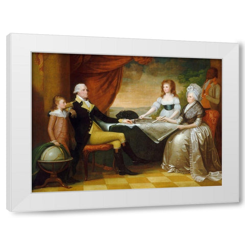 The Washington Family White Modern Wood Framed Art Print by Savage, Edward