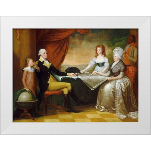 The Washington Family White Modern Wood Framed Art Print by Savage, Edward