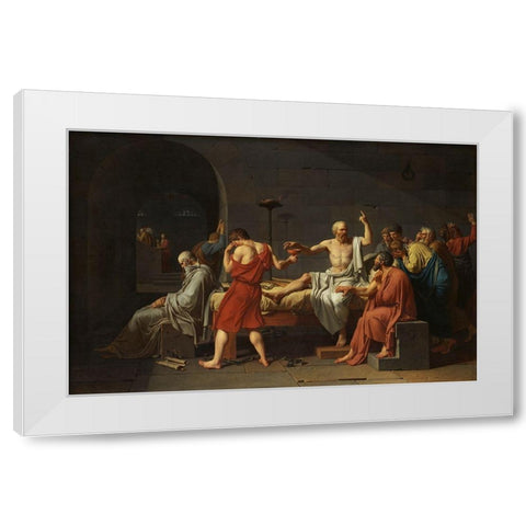 The Death of Socrates White Modern Wood Framed Art Print by David, Jacques-Louis