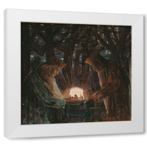 KingsÂ Fairy Tale White Modern Wood Framed Art Print by Ciurlionis, Mikalojus Konstantinas